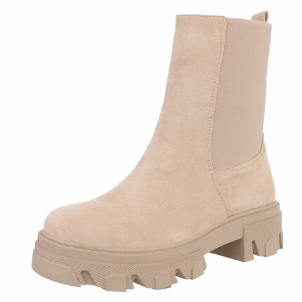 Damen Chelsea Boots - beigesuede