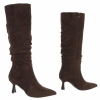 Damen High-Heel Stiefel - brownsuede