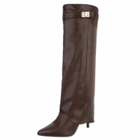 Damen High-Heel Stiefel - brownpu