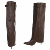 Damen High-Heel Stiefel - brownpu