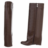 Damen High-Heel Stiefel - brownpu