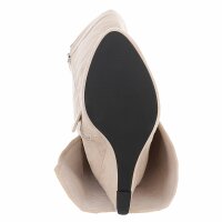Damen High-Heel Stiefel - beige