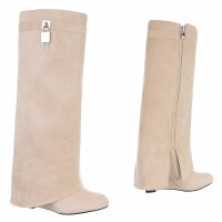 Damen High-Heel Stiefel - beige