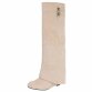 Damen High-Heel Stiefel - beige