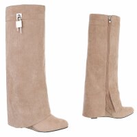 Damen High-Heel Stiefel - kheki