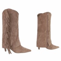 Damen High-Heel Stiefel - khaki