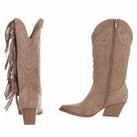 Damen High-Heel Stiefel - khaki