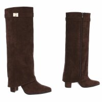 Damen High-Heel Stiefel - brownsuede