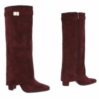 Damen High-Heel Stiefel - winesuede