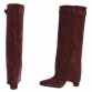 Damen High-Heel Stiefel - winesuede