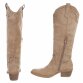 Damen Western- & Bikerboots - khakisuede