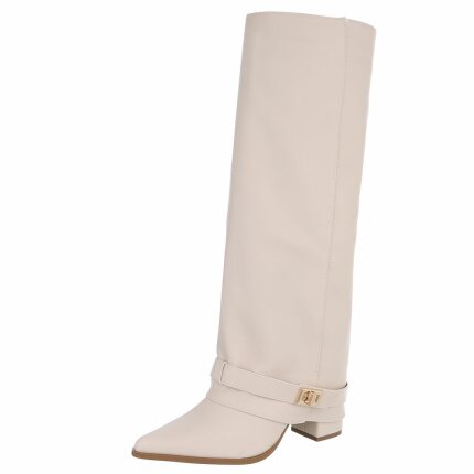 Damen High-Heel Stiefel - beigepu