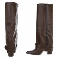 Damen High-Heel Stiefel - brownpu