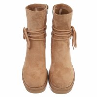 Damen High-Heel Stiefeletten - camel