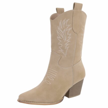 Damen Western- & Bikerboots - khaki