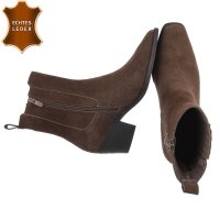 Damen Echtleder Western- & Bikerboots - khaki