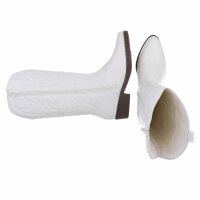 Damen Western- & Bikerboots - white