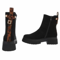 Damen Chelsea Boots - blackleopard