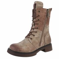Damen Schnürstiefeletten - beige