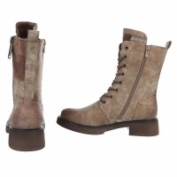 Damen Schnürstiefeletten - beige
