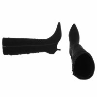 Damen High-Heel Stiefel - blacksuede