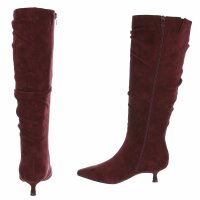 Damen High-Heel Stiefel - winesuede