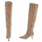 Damen Overknee-Stiefel - khakisuede