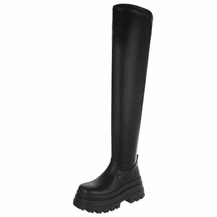Damen Overknee-Stiefel - black