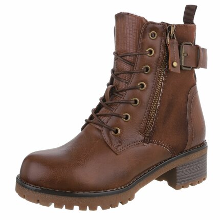 Damen Schnürstiefeletten - camel