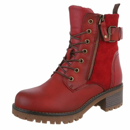 Damen Schnürstiefeletten - red
