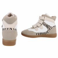 Damen Keilabsatz-Sneakers - zebra