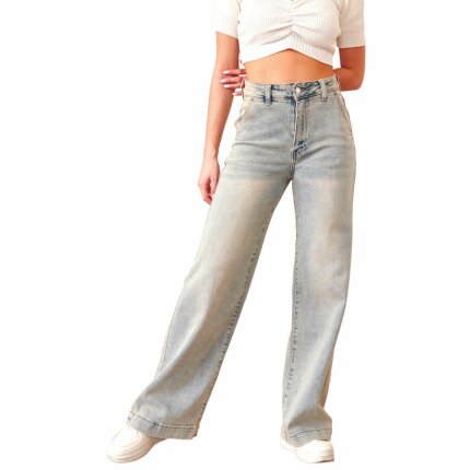 Damen High Waist Jeans von Laulia - L.blue