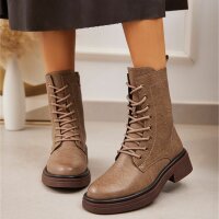 Damen Schnürstiefeletten - khaki