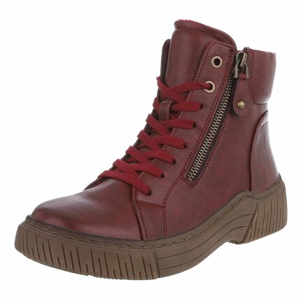 Damen Schnürstiefeletten - wine