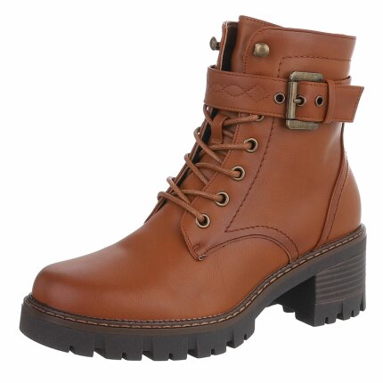 Damen Schnürstiefeletten - camel