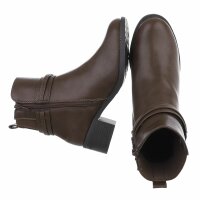 Damen High-Heel Stiefeletten - khaki