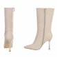 Damen High-Heel Stiefeletten - beige