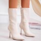Damen High-Heel Stiefeletten - beige