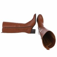 Damen High-Heel Stiefeletten - camel