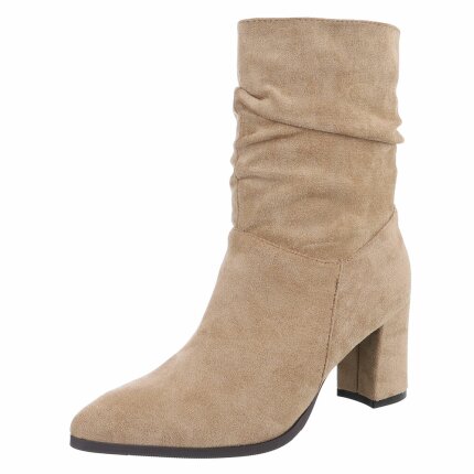Damen High-Heel Stiefeletten - khaki