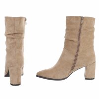 Damen High-Heel Stiefeletten - khaki
