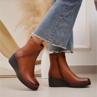Damen Keilstiefeletten - camel