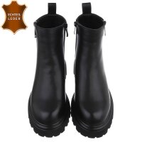 Damen Echtleder Klassische Stiefeletten - black