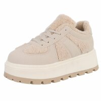 Damen Low-Sneakers - beige