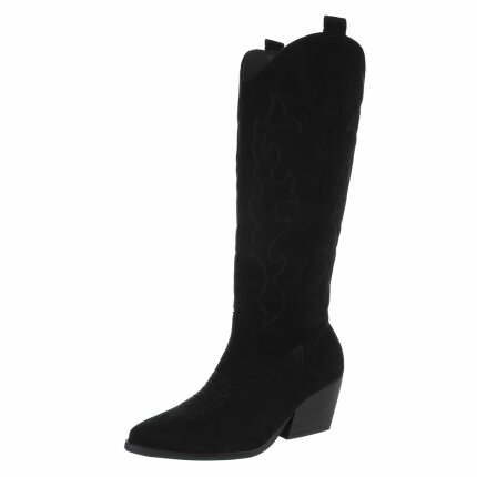 Damen Western- & Bikerboots - blacksuede