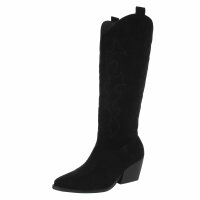 Damen Western- & Bikerboots - blacksuede