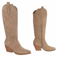 Damen Western- & Bikerboots - khakisuede