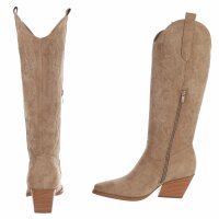 Damen Western- & Bikerboots - khakisuede