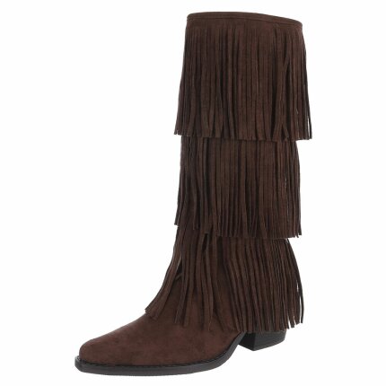 Damen Western- & Bikerboots - brownsuede