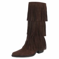 Damen Western- & Bikerboots - brownsuede